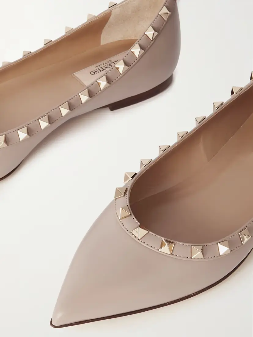 Valentino Garavani Rockstud Leather Point-toe Flats | Thumbnail 4