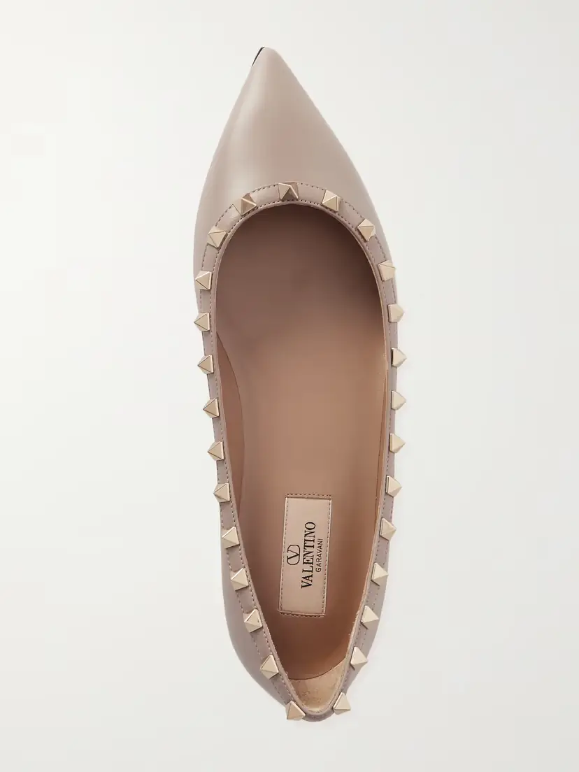 Valentino Garavani Rockstud Leather Point-toe Flats | Thumbnail 5
