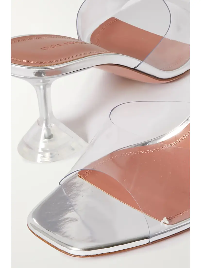 Amina Muaddi Lupita Glass Pvc Mules | Thumbnail 4 Amina Muaddi Lupita Glass Pvc Mules | Thumbnail 4
