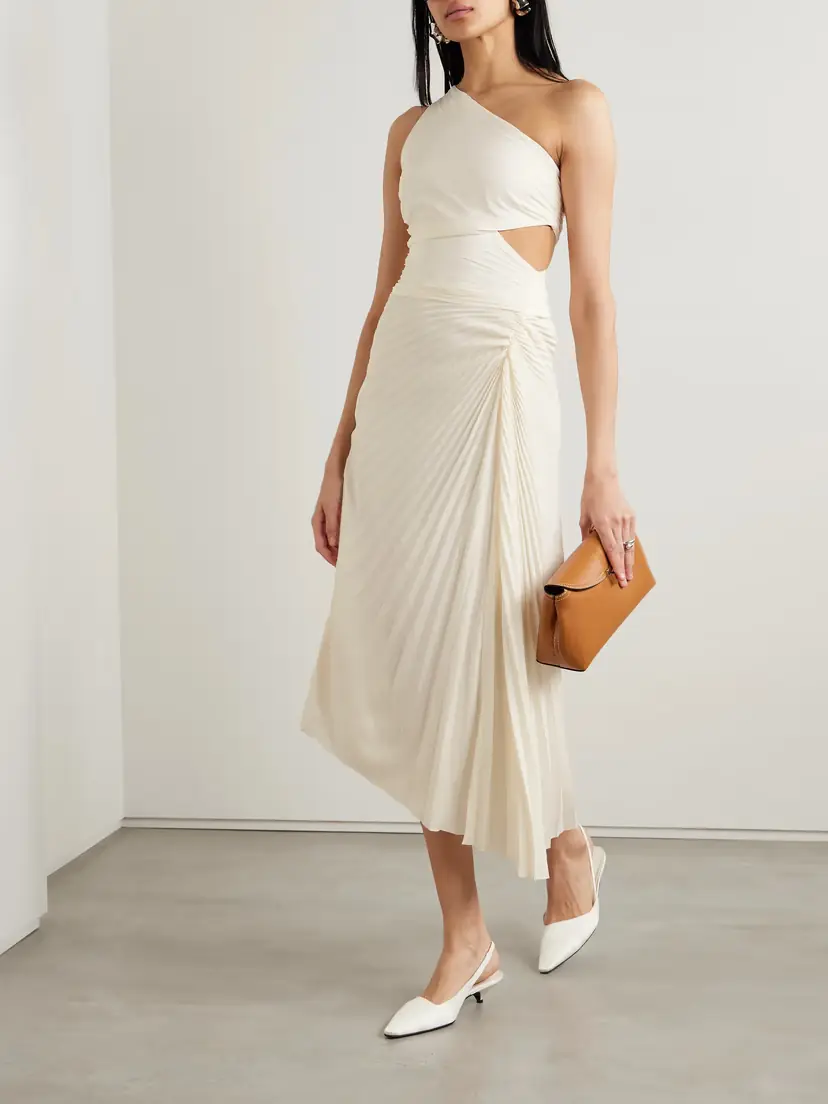 A.L.C. Dahlia One-shoulder Cutout Pleated Crepe Maxi Dress | Thumbnail 2