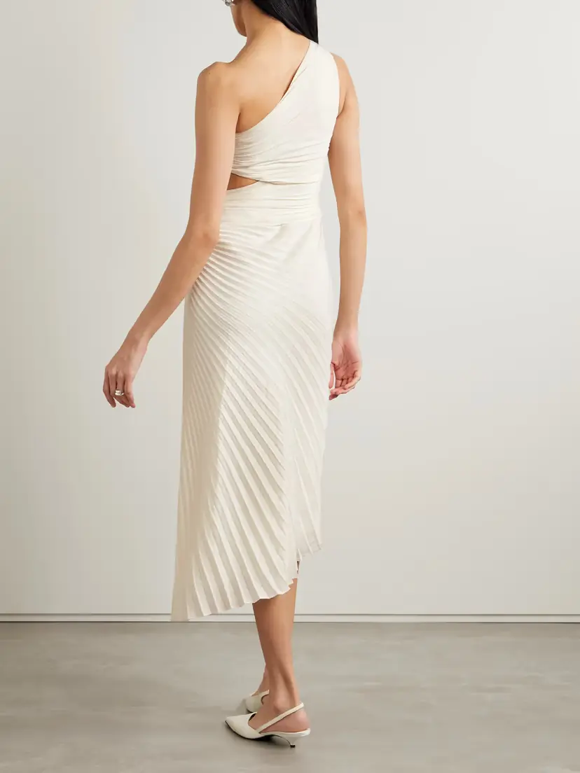 A.L.C. Dahlia One-shoulder Cutout Pleated Crepe Maxi Dress | Thumbnail 3