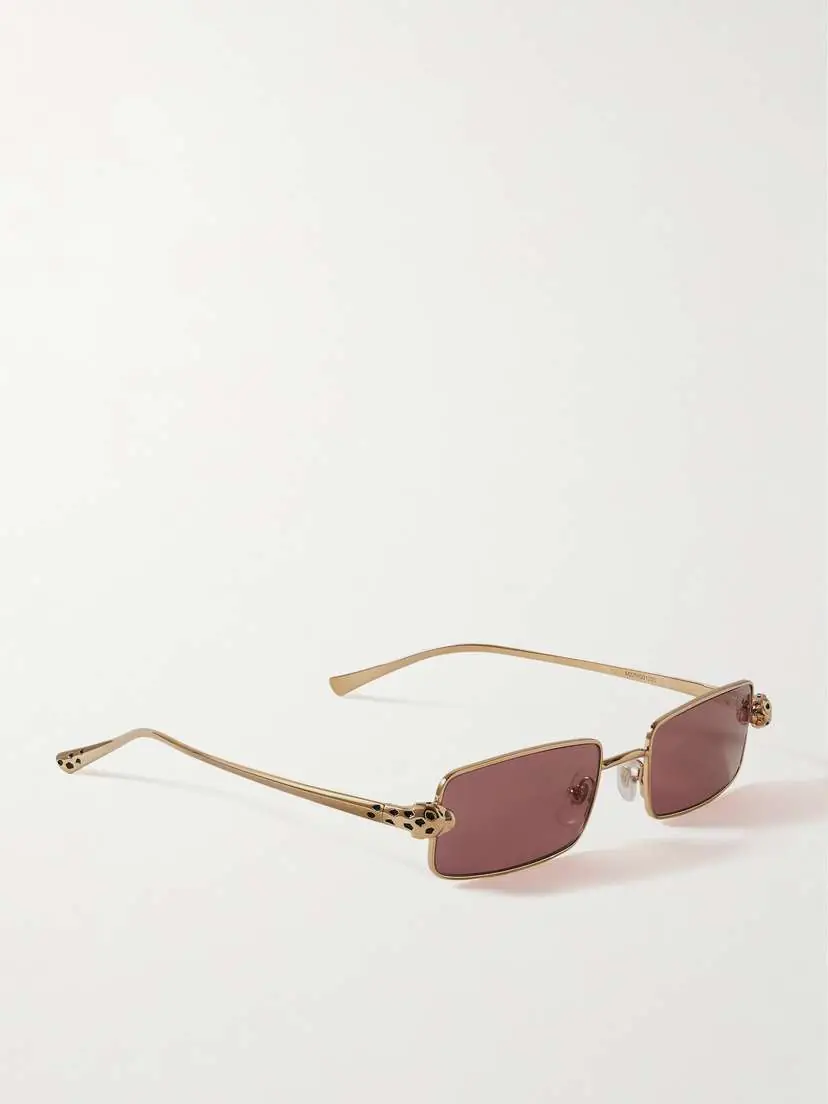 Cartier Eyewear Panthère Rectangular-frame Crystal-embellished Gold-tone Sunglasses | Thumbnail 3 Cartier Eyewear Panthère Rectangular-frame Crystal-embellished Gold-tone Sunglasses | Thumbnail 3