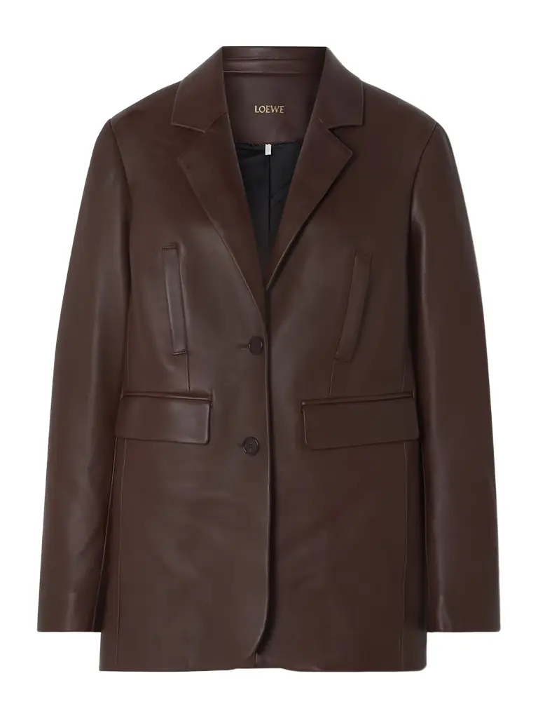 Paneled Leather Blazer