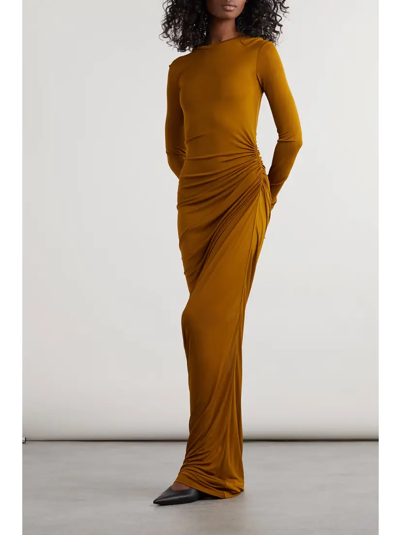 Saint Laurent Ruched Jersey Maxi Dress | Thumbnail 2