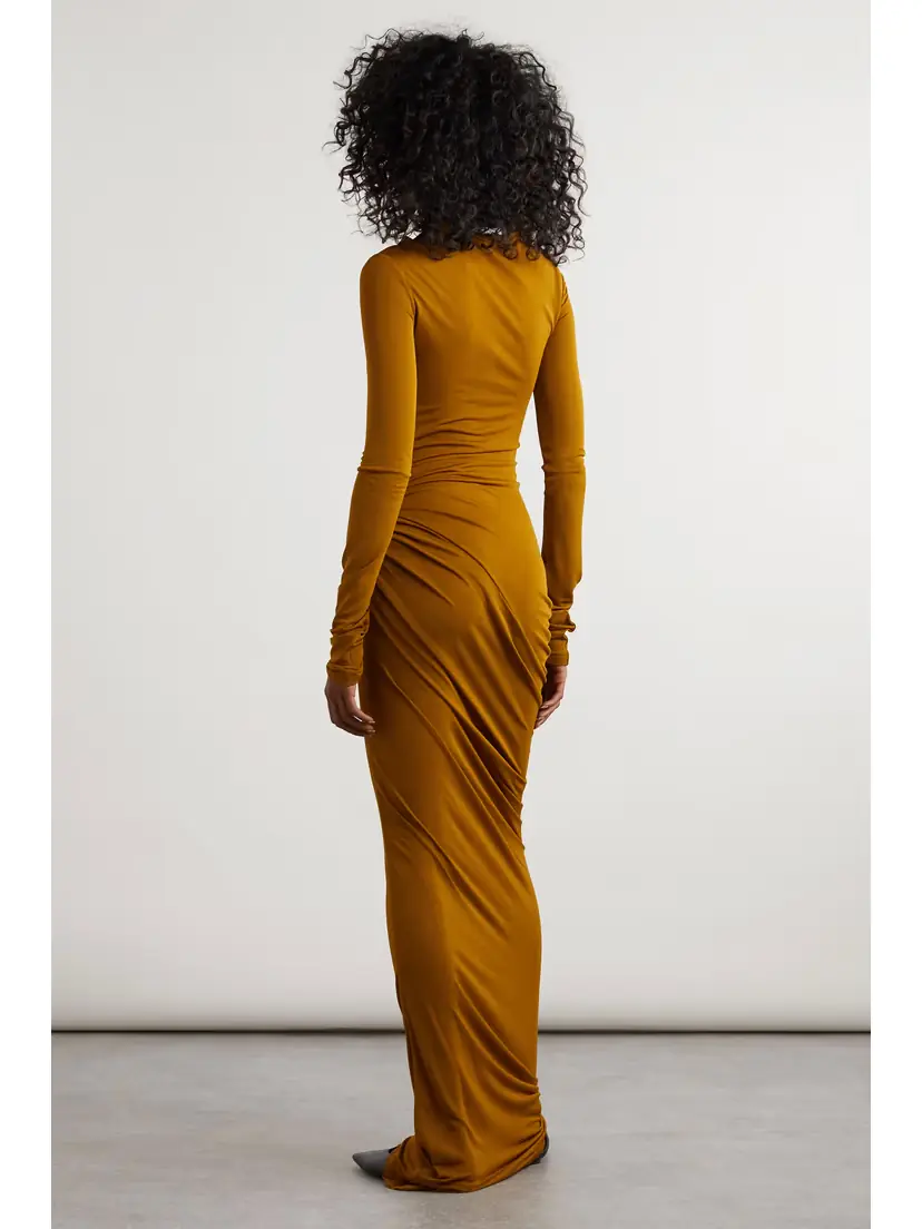 Saint Laurent Ruched Jersey Maxi Dress | Thumbnail 3