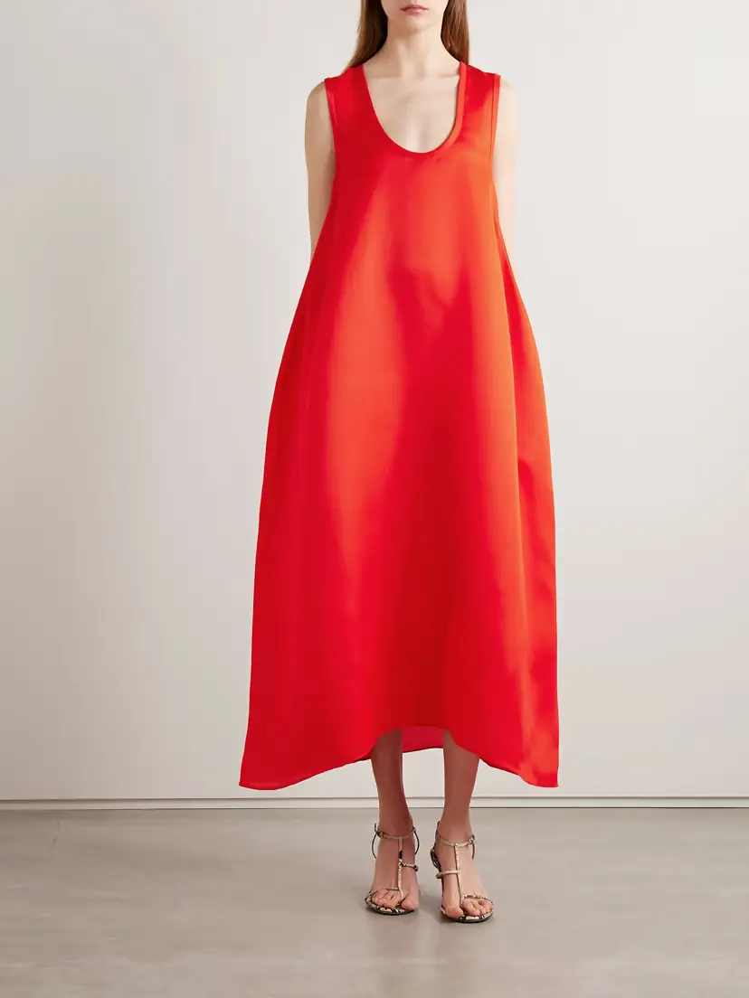 Khaite Coli Silk-organza Midi Dress | Thumbnail 3