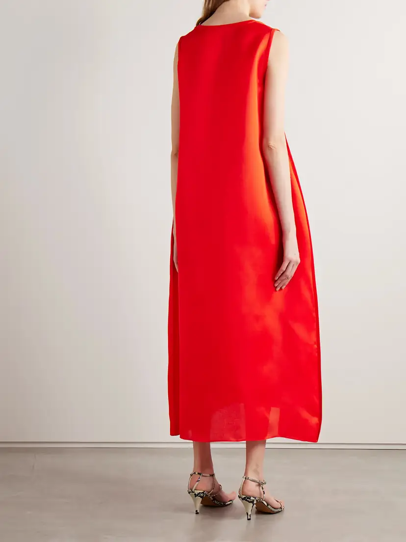 Khaite Coli Silk-organza Midi Dress | Thumbnail 4