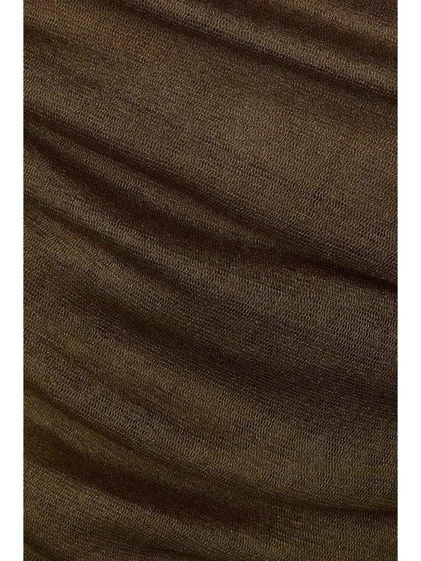 Saint Laurent Ruched Silk-blend Mini Dress | Thumbnail 4 Saint Laurent Ruched Silk-blend Mini Dress | Thumbnail 4