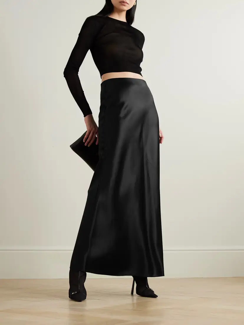 Saint Laurent Silk-satin Maxi Skirt | Thumbnail 2