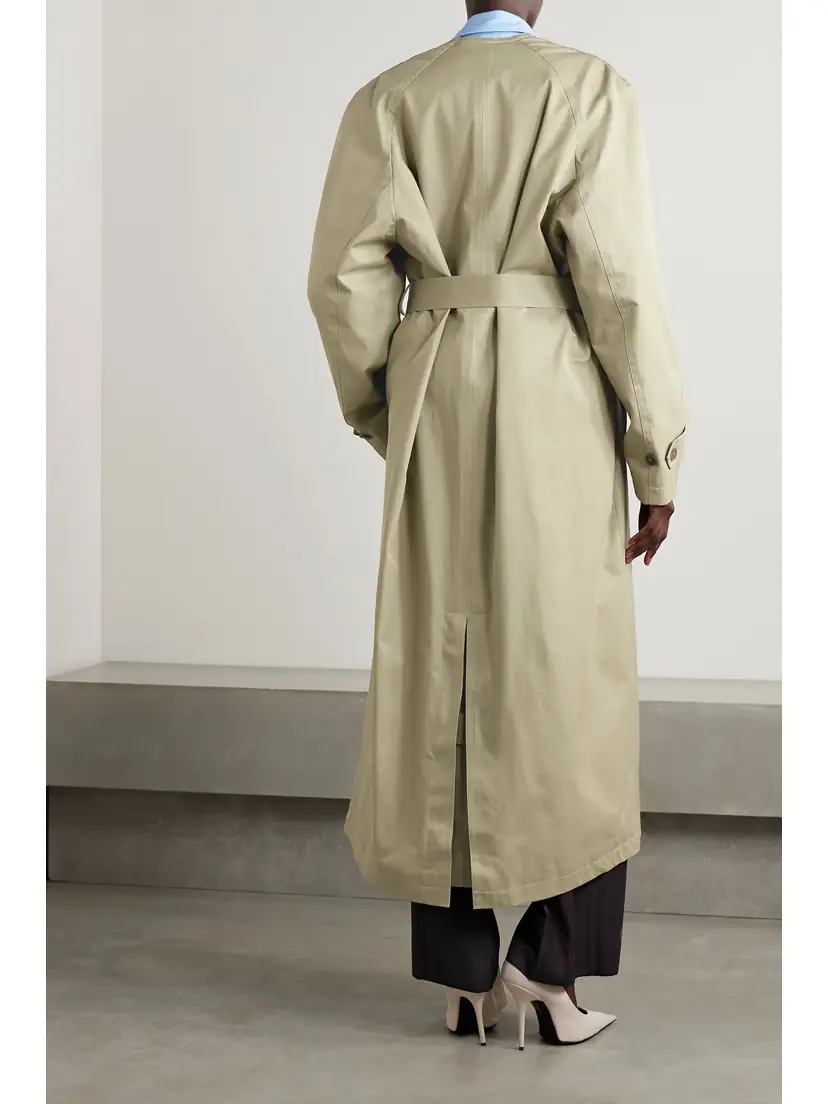 Balenciaga Oversized Belted Cotton-drill Trench Coat | Thumbnail 4 Balenciaga Oversized Belted Cotton-drill Trench Coat | Thumbnail 4