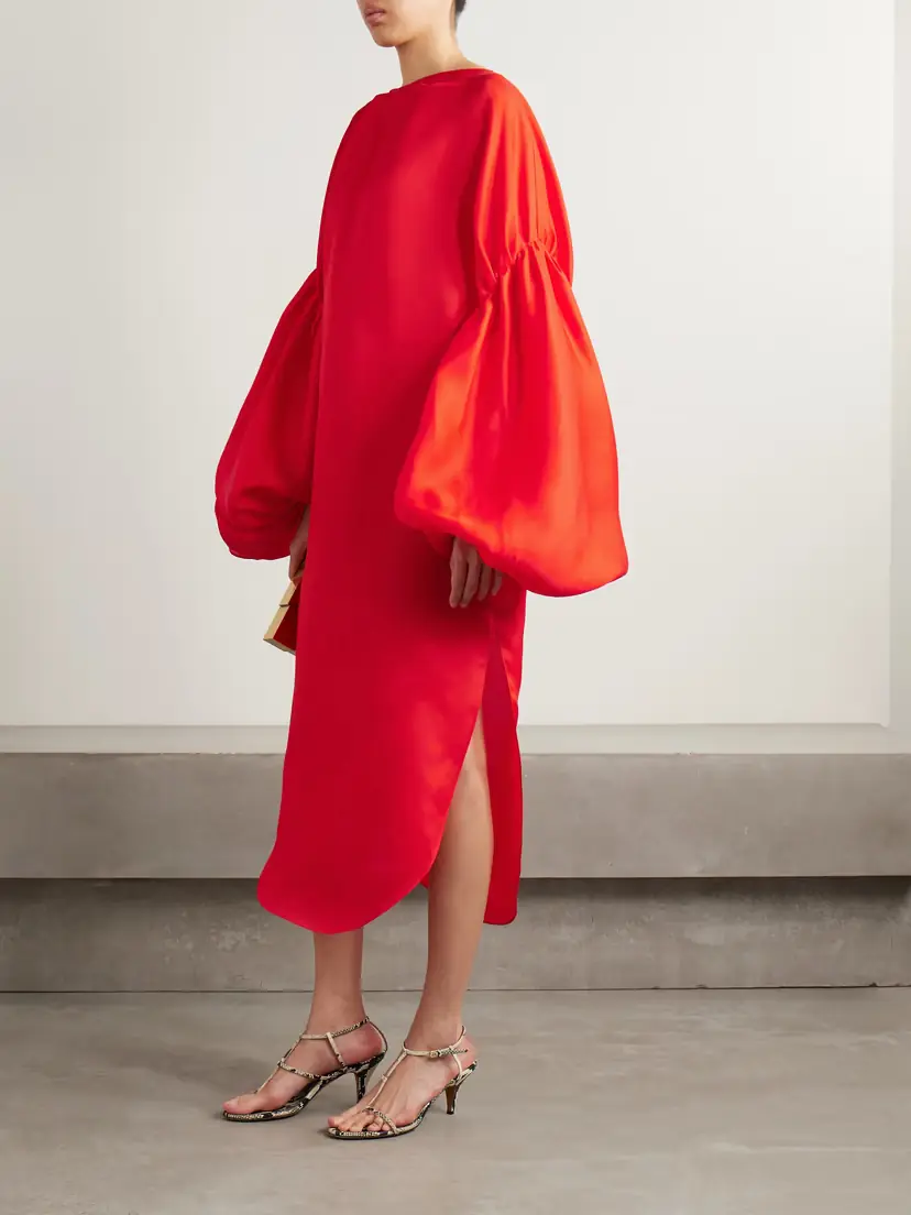 Khaite Zelma Silk Midi Dress | Thumbnail 2 Khaite Zelma Silk Midi Dress | Thumbnail 2