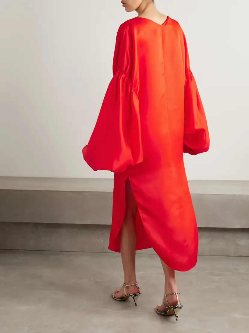 Khaite Zelma Silk Midi Dress | Thumbnail 3 Khaite Zelma Silk Midi Dress | Thumbnail 3