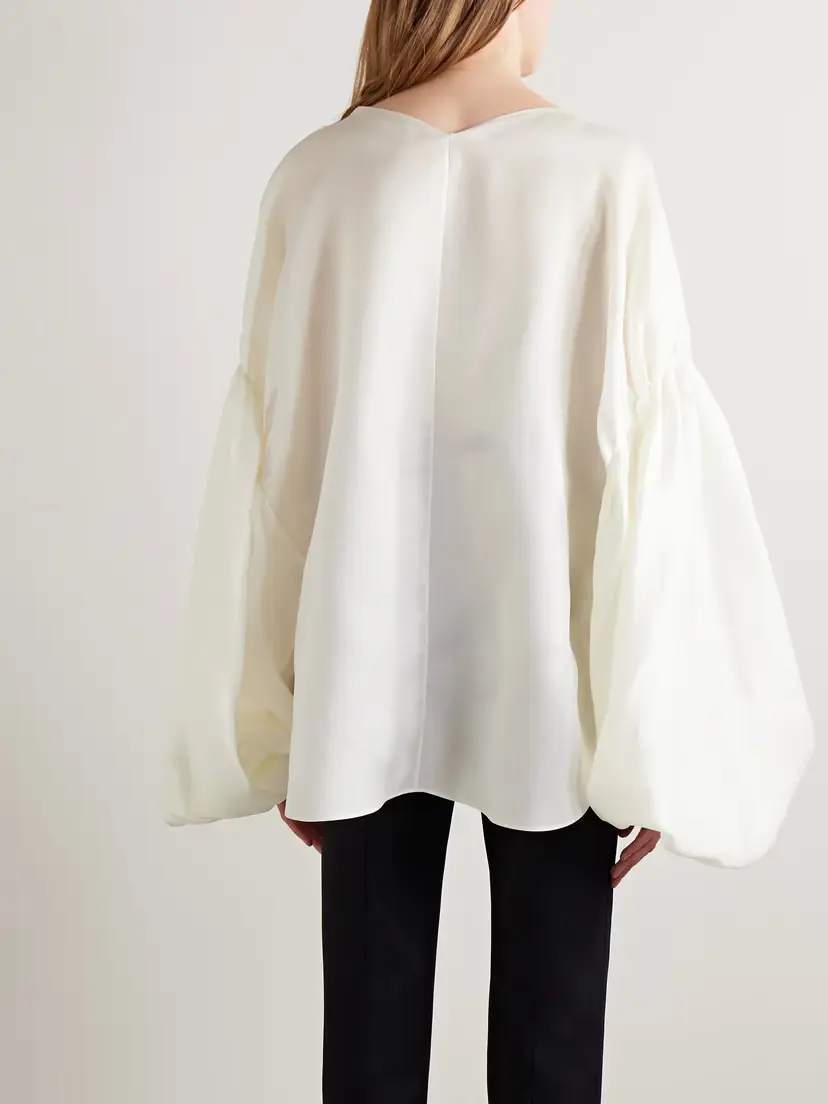 Khaite Quico Oversized Silk Blouse | Thumbnail 4 Khaite Quico Oversized Silk Blouse | Thumbnail 4