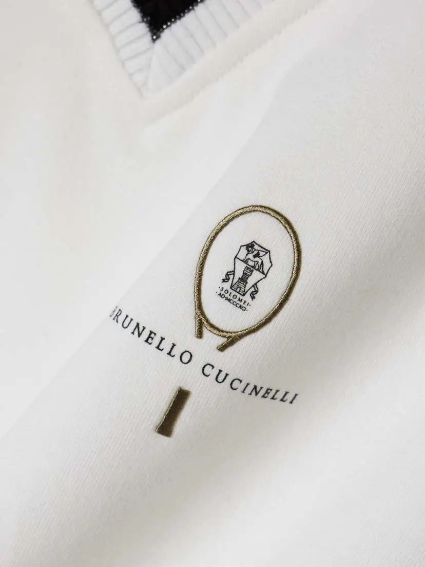 Brunello Cucinelli Tennis Bead-embellished Embroidered Cotton-jersey Sweater - xx large | Thumbnail 4 Brunello Cucinelli Tennis Bead-embellished Embroidered Cotton-jersey Sweater - xx large | Thumbnail 4