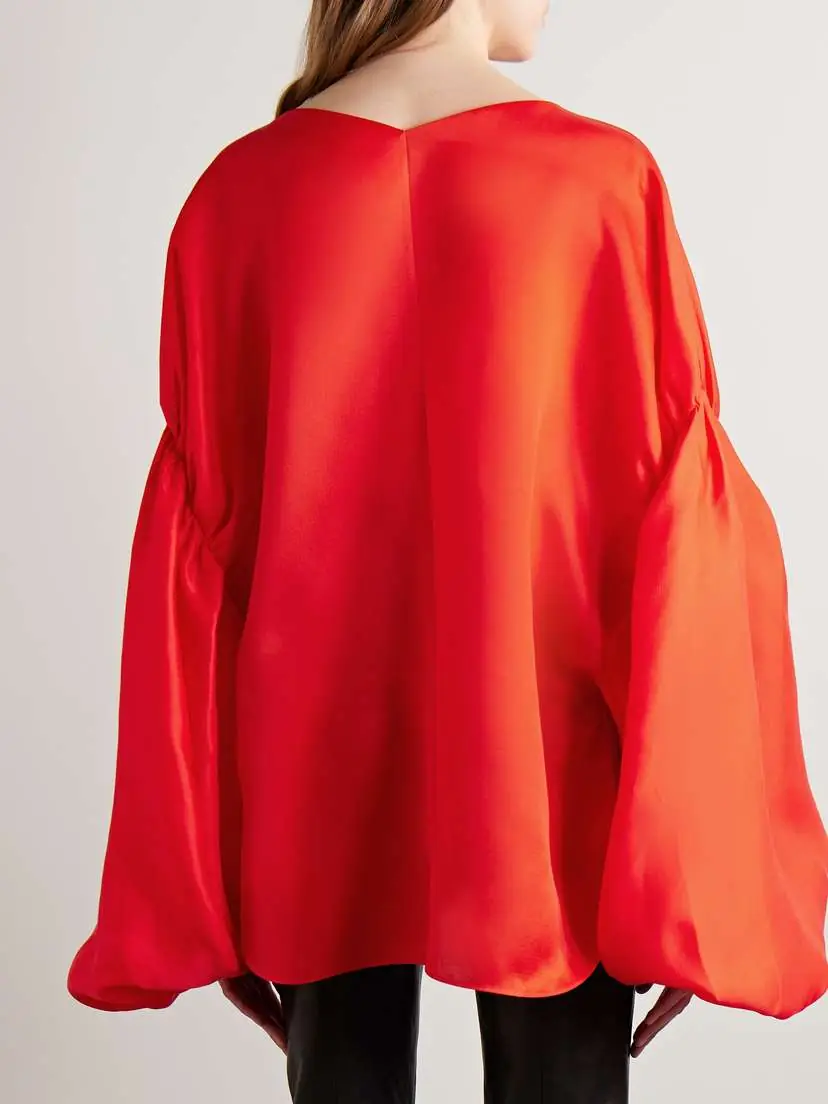Khaite Quico Oversized Silk Blouse | Thumbnail 4