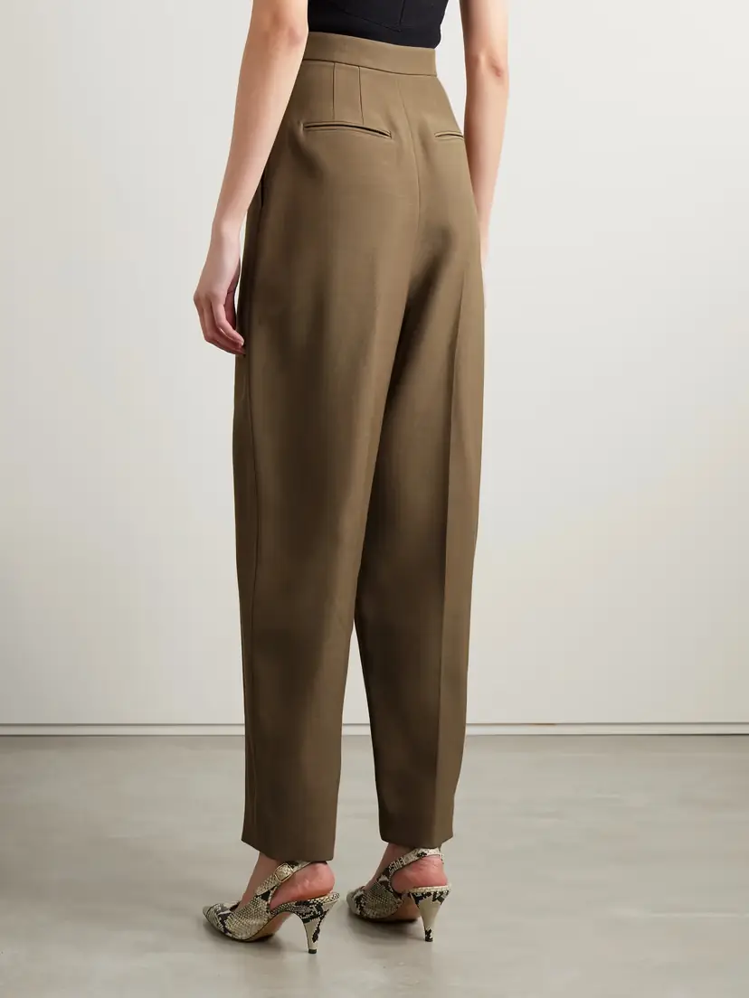 Khaite Ashford Pleated Woven Tapered Pants | Thumbnail 4