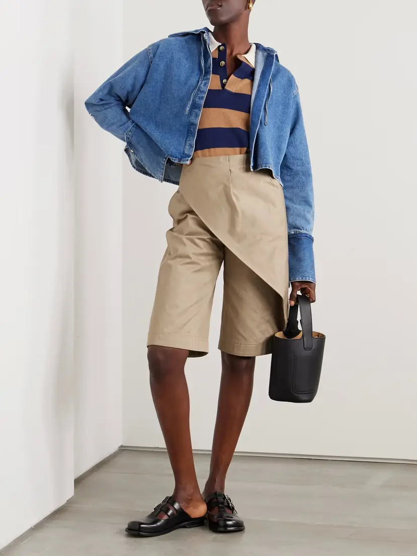 Loewe Layered Wrap-effect Cotton-twill Shorts | Thumbnail 2 Loewe Layered Wrap-effect Cotton-twill Shorts | Thumbnail 2