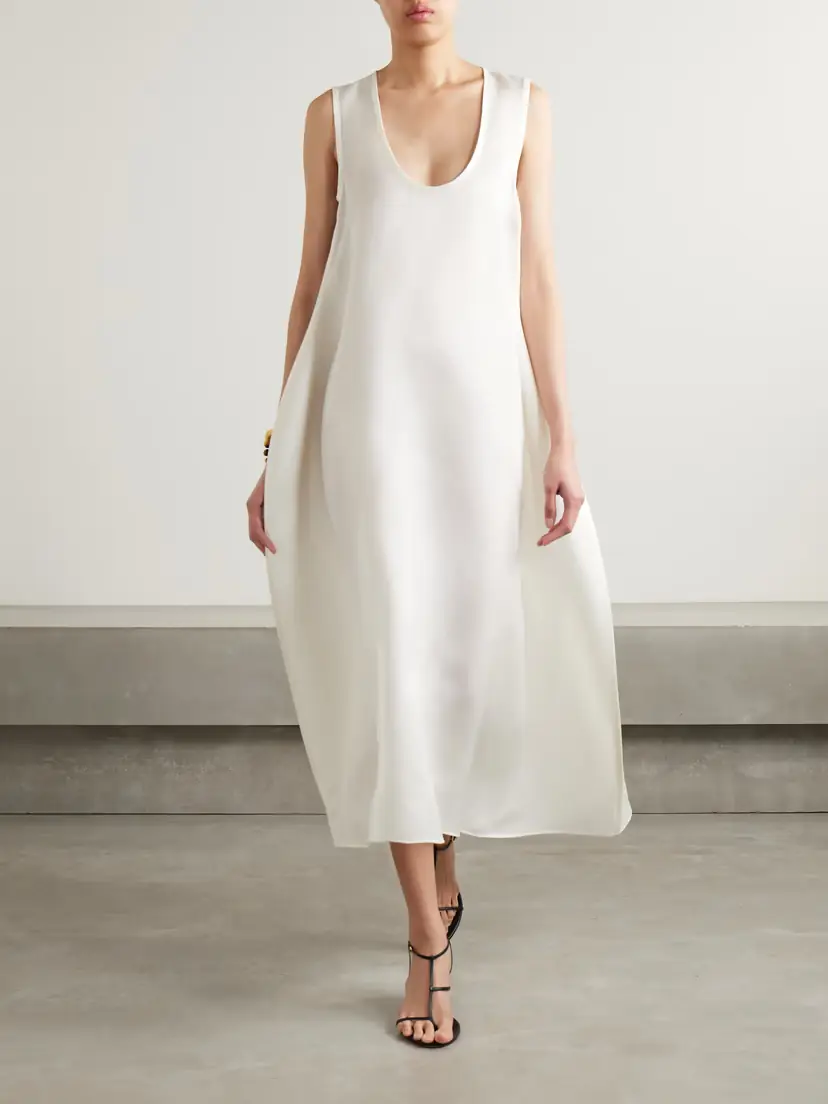 Khaite Coli Silk-organza Midi Dress | Thumbnail 2 Khaite Coli Silk-organza Midi Dress | Thumbnail 2