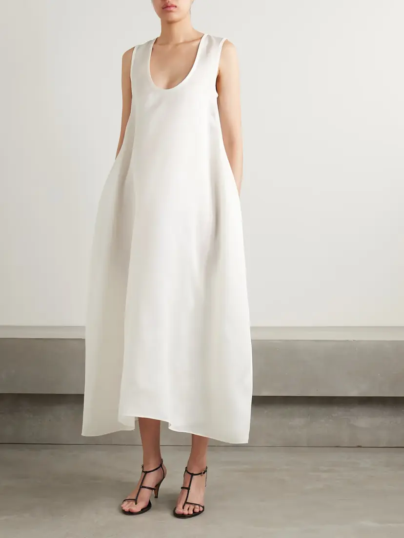 Khaite Coli Silk-organza Midi Dress | Thumbnail 3 Khaite Coli Silk-organza Midi Dress | Thumbnail 3