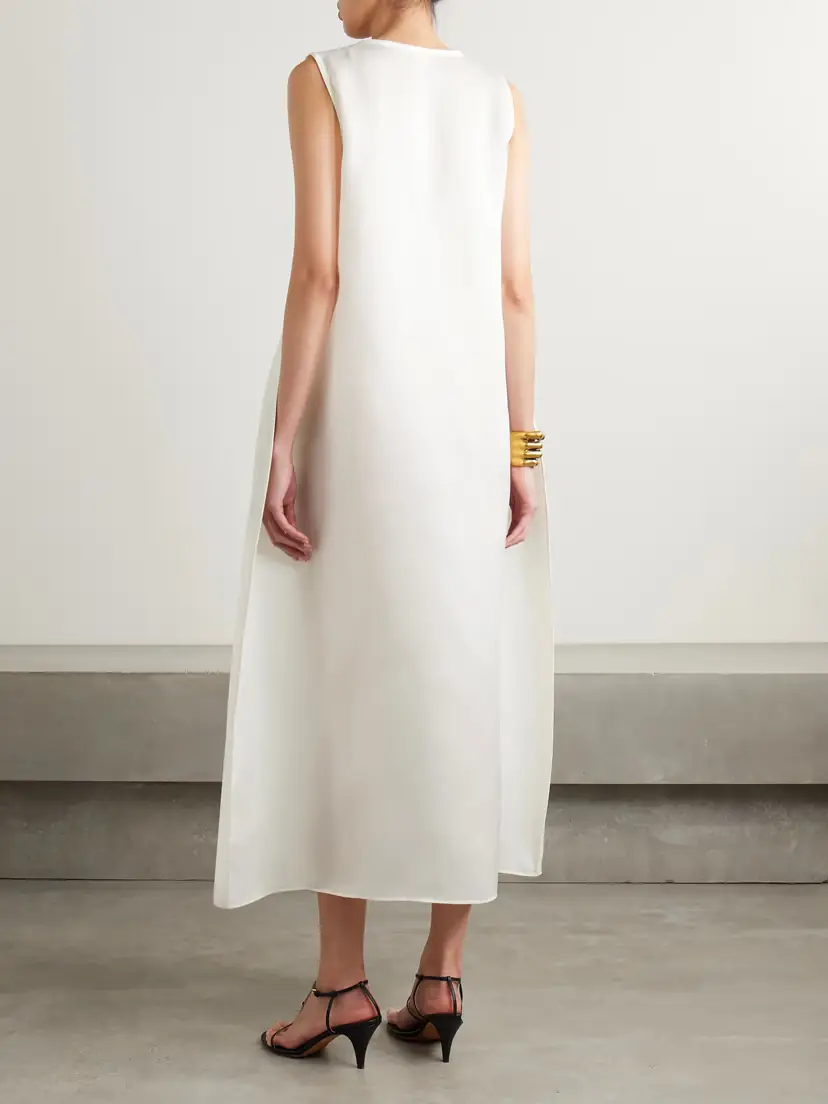 Khaite Coli Silk-organza Midi Dress | Thumbnail 4 Khaite Coli Silk-organza Midi Dress | Thumbnail 4