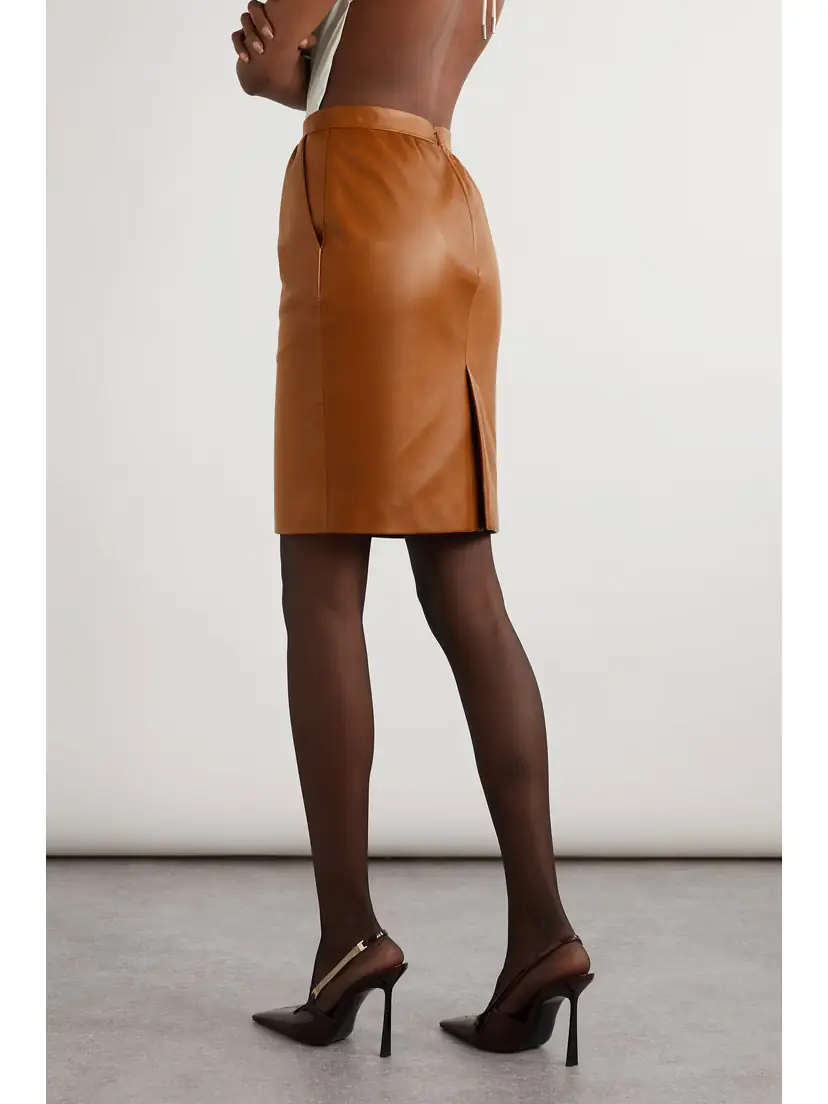 Saint Laurent Gathered Leather Skirt | Thumbnail 3 Saint Laurent Gathered Leather Skirt | Thumbnail 3