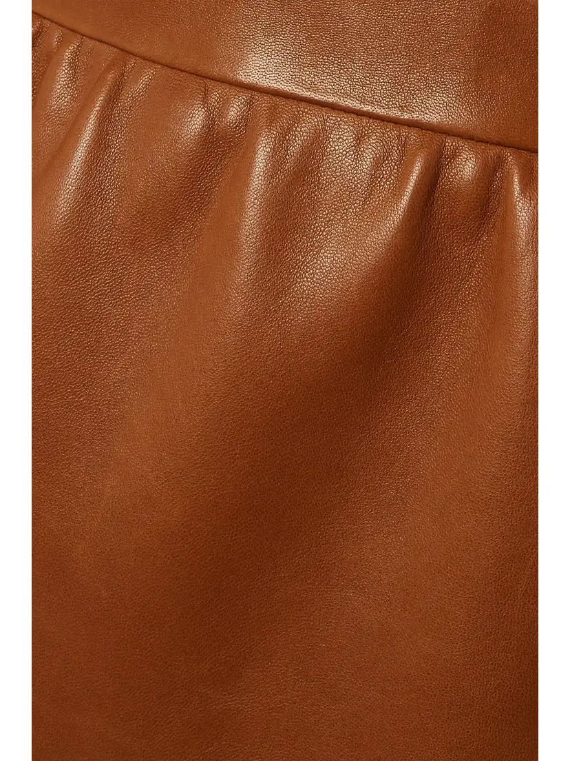 Saint Laurent Gathered Leather Skirt | Thumbnail 4 Saint Laurent Gathered Leather Skirt | Thumbnail 4