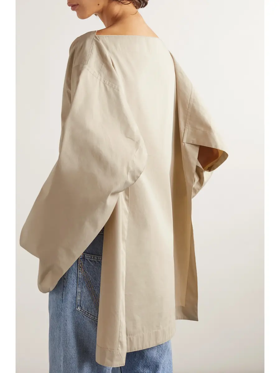 Bottega Veneta Asymmetric Draped Cotton And Silk-blend Top | Thumbnail 3 Bottega Veneta Asymmetric Draped Cotton And Silk-blend Top | Thumbnail 3