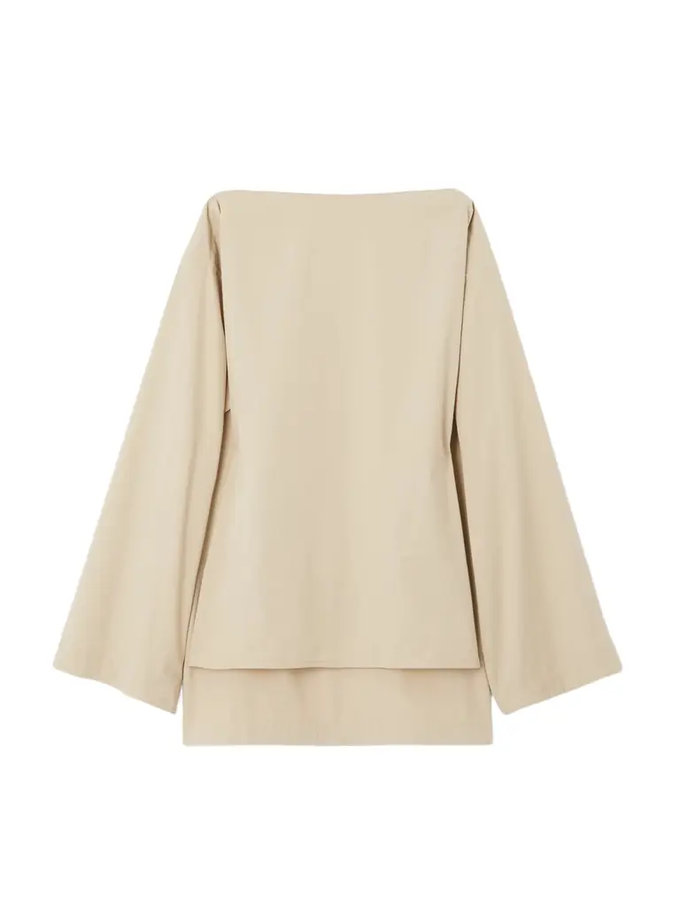 Bottega Veneta Asymmetric Draped Cotton And Silk-blend Top | Thumbnail 1 Bottega Veneta Asymmetric Draped Cotton And Silk-blend Top | Thumbnail 1