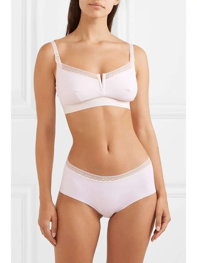SIX Josephine Leavers Lace-trimmed Stretch-jersey Soft-cup Nursing Bra | Thumbnail 2 SIX Josephine Leavers Lace-trimmed Stretch-jersey Soft-cup Nursing Bra | Thumbnail 2