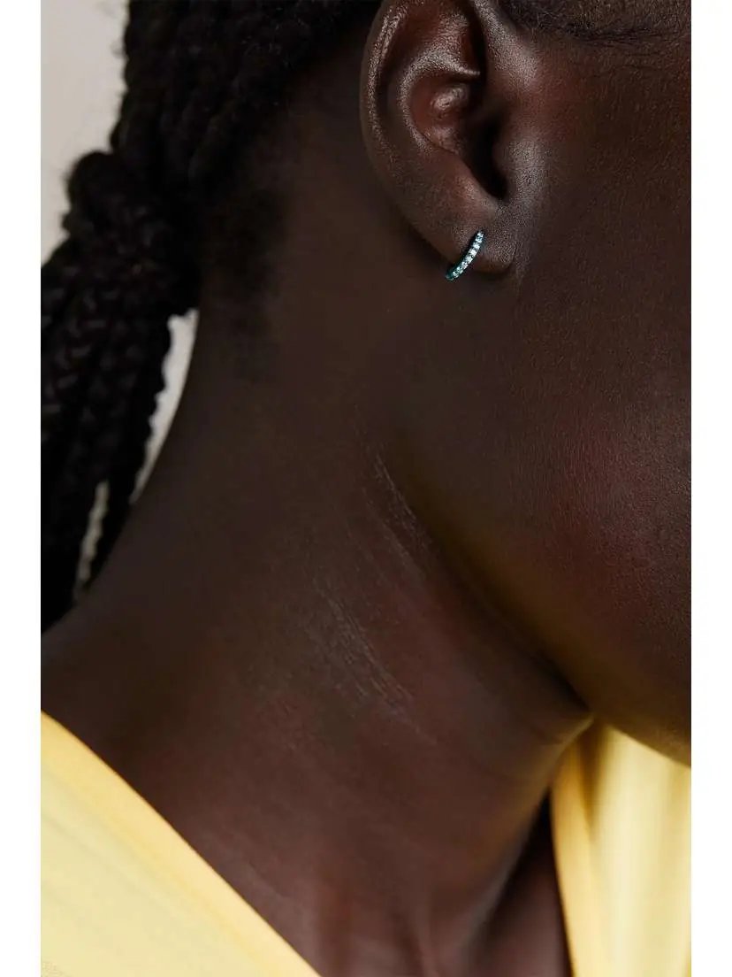 EÉRA Mini White Gold Diamond Single Hoop Earring | Thumbnail 4