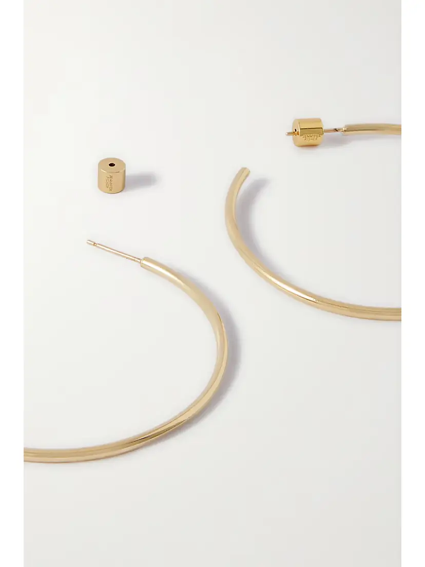 Jennifer Fisher 2"" Thread Gold-plated Hoop Earrings | Thumbnail 3 Jennifer Fisher 2"" Thread Gold-plated Hoop Earrings | Thumbnail 3