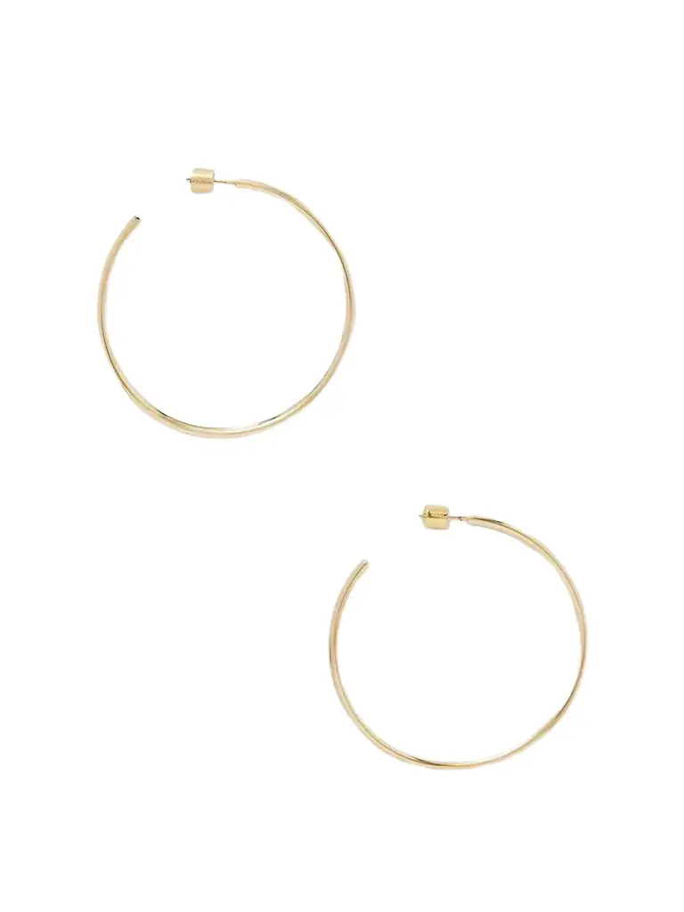 2"" Thread Gold-plated Hoop Earrings
