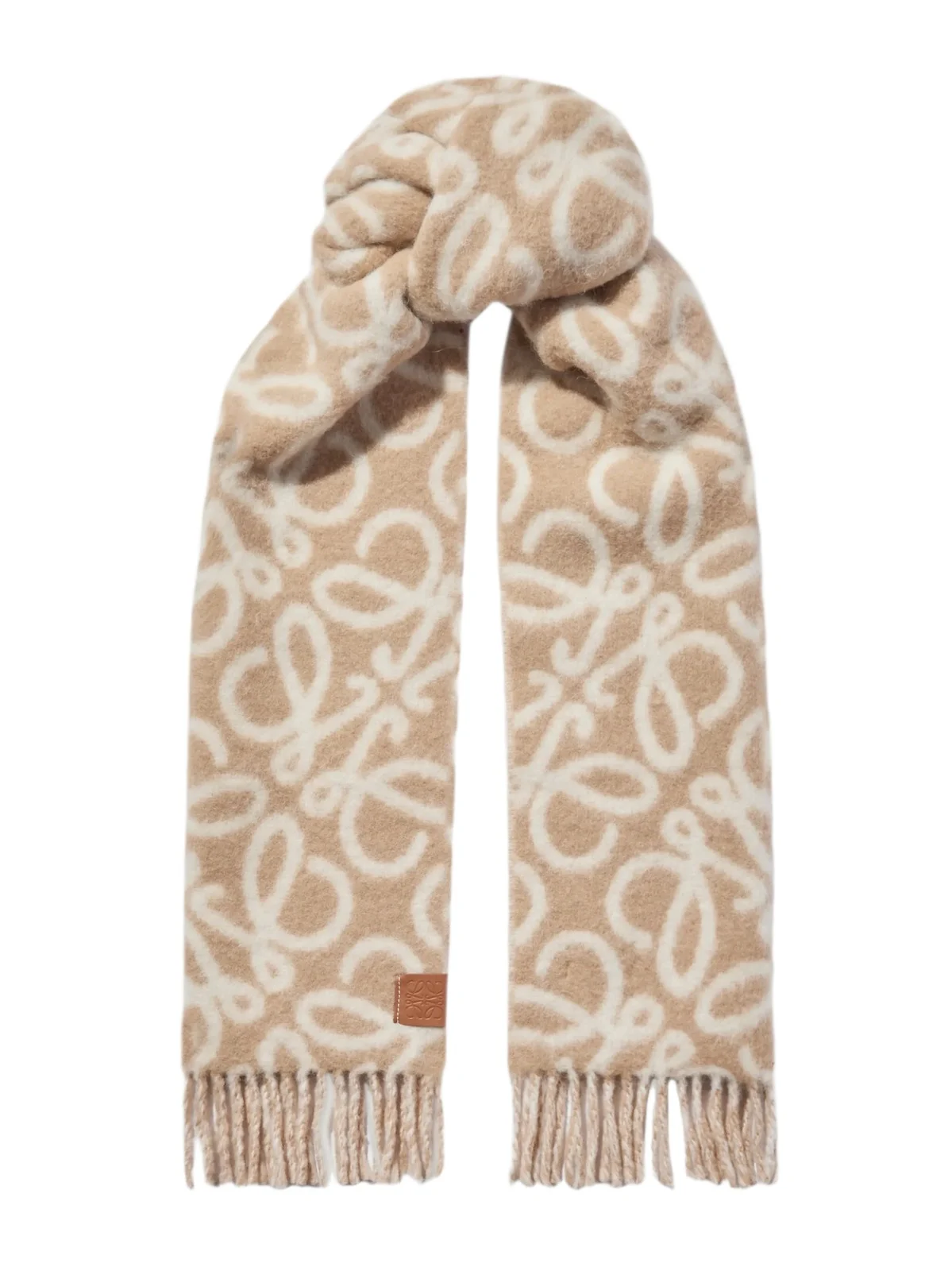 Loewe Fringed Jacquard-knit Scarf