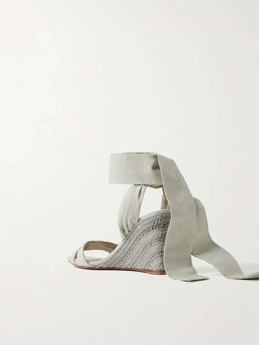 Christian Louboutin Melides Du Désert 85 Cotton-canvas Espadrille Wedge Sandals | Thumbnail 3 Christian Louboutin Melides Du Désert 85 Cotton-canvas Espadrille Wedge Sandals | Thumbnail 3