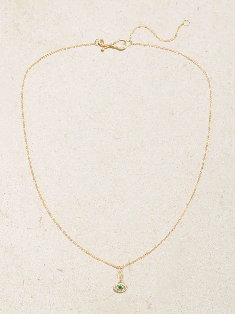 Melissa Joy Manning 14-karat Recycled Gold, Emerald And Diamond Necklace | Thumbnail 4 Melissa Joy Manning 14-karat Recycled Gold, Emerald And Diamond Necklace | Thumbnail 4