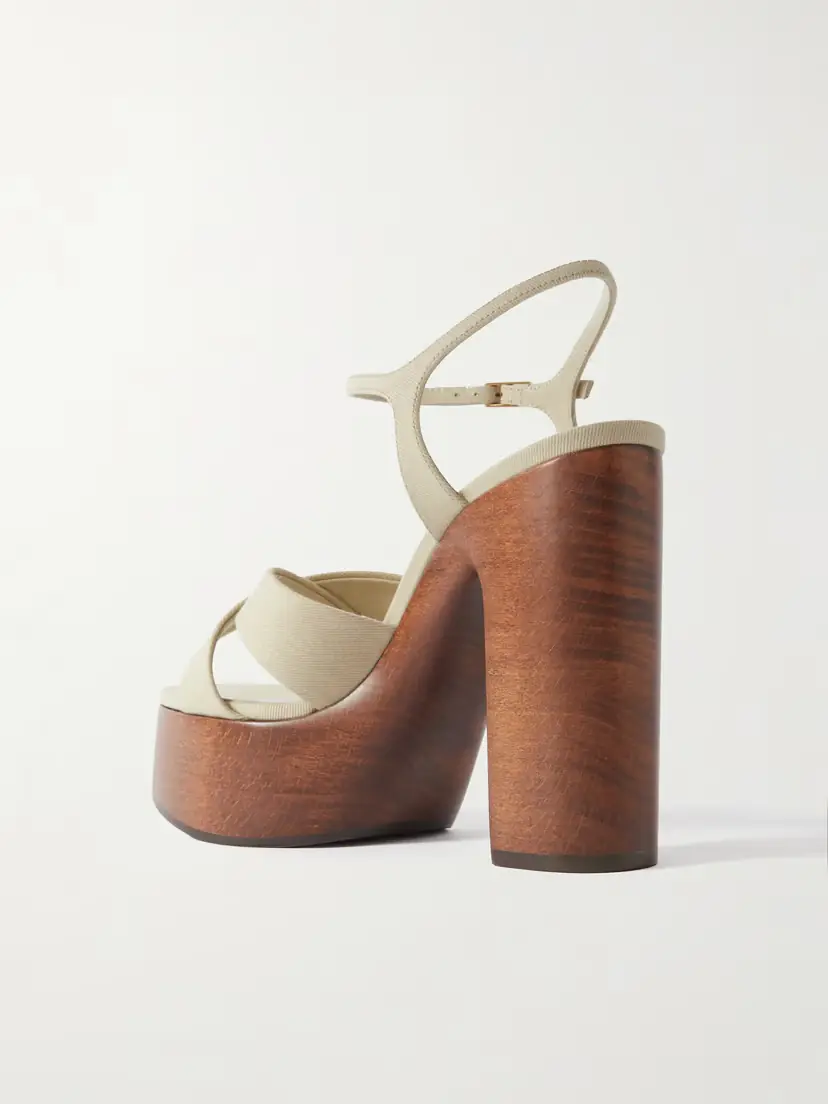 Saint Laurent Bianca Canvas Platform Sandals | Thumbnail 3 Saint Laurent Bianca Canvas Platform Sandals | Thumbnail 3