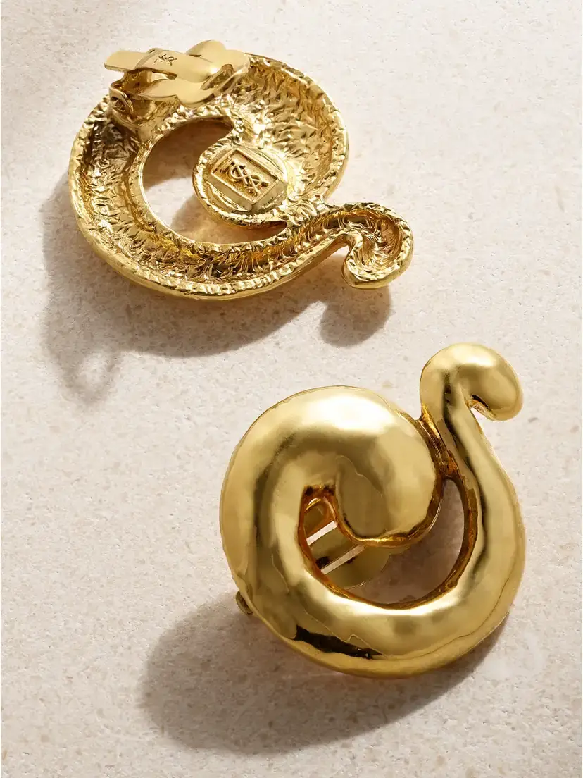 Susan Caplan Vintage Yves Saint Laurent Gold-plated Clip Earrings | Thumbnail 3 Susan Caplan Vintage Yves Saint Laurent Gold-plated Clip Earrings | Thumbnail 3