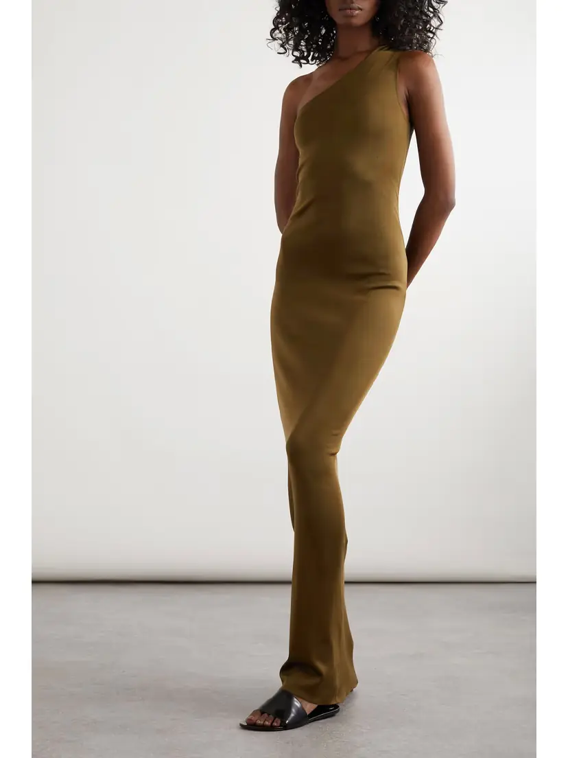 Saint Laurent One-shoulder Silk-jersey Maxi Dress | Thumbnail 2 Saint Laurent One-shoulder Silk-jersey Maxi Dress | Thumbnail 2
