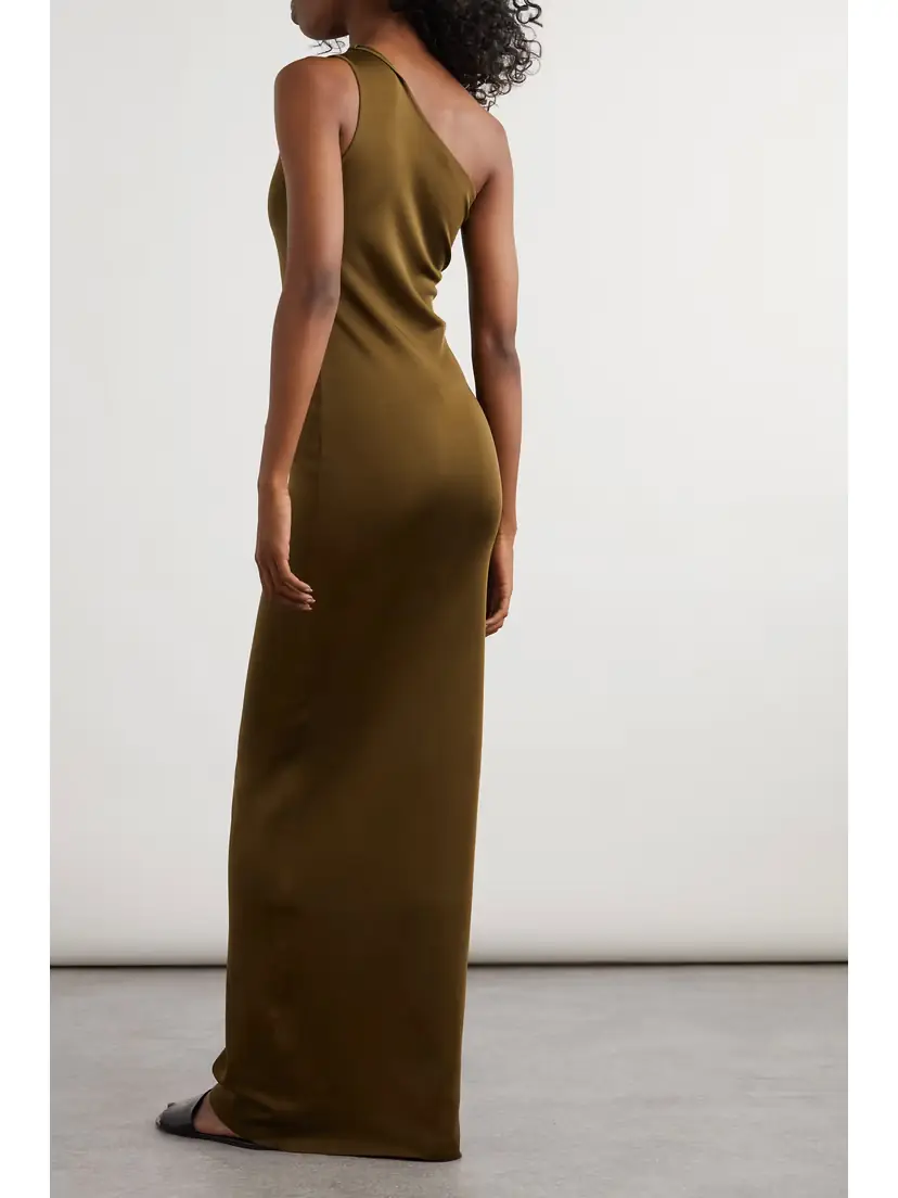 Saint Laurent One-shoulder Silk-jersey Maxi Dress | Thumbnail 3 Saint Laurent One-shoulder Silk-jersey Maxi Dress | Thumbnail 3
