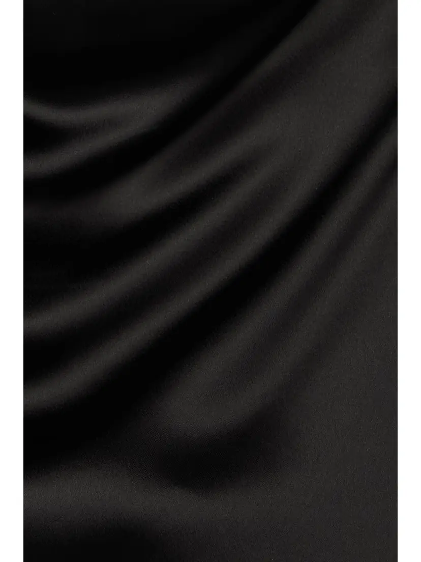 Saint Laurent Cropped Draped Satin Blouse | Thumbnail 4