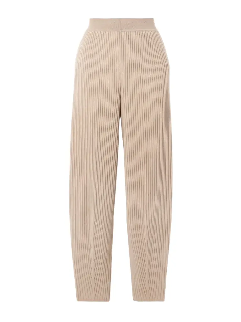 Loro Piana Ribbed Cashmere Tapered Pants