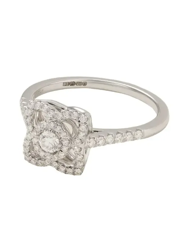 Lotus By De Beers 18-karat White Gold Diamond Ring