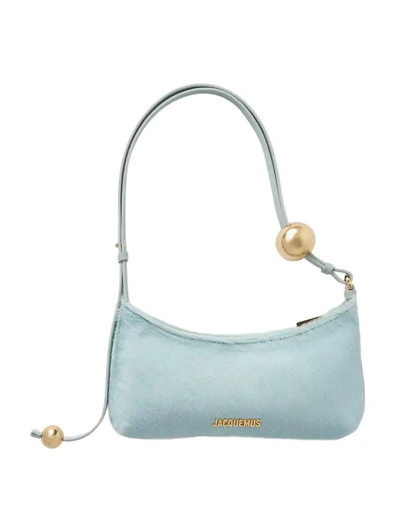 Jacquemus Le Bisou Perle Embellished Calf Hair Shoulder Bag | Thumbnail 1 Jacquemus Le Bisou Perle Embellished Calf Hair Shoulder Bag | Thumbnail 1
