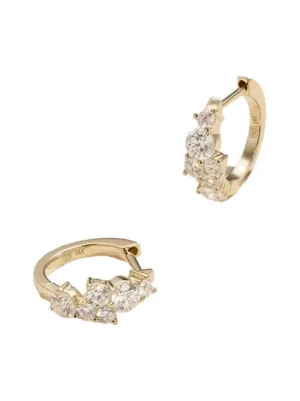 14-karat Gold Diamond Hoop Earrings