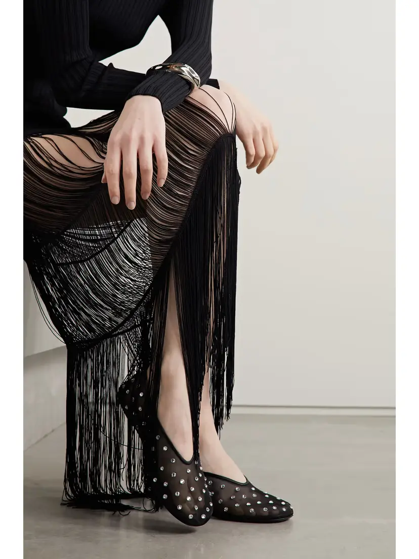 Khaite Marcy Crystal-embellished Mesh Ballet Flats | Thumbnail 2