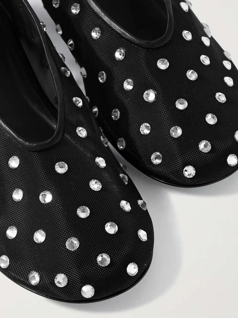 Khaite Marcy Crystal-embellished Mesh Ballet Flats | Thumbnail 4