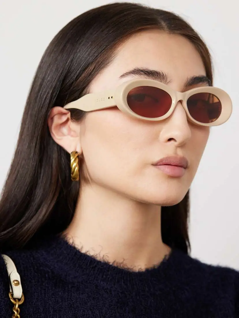 Gucci Eyewear Oval-frame Embellished Acetate Sunglasses | Thumbnail 2