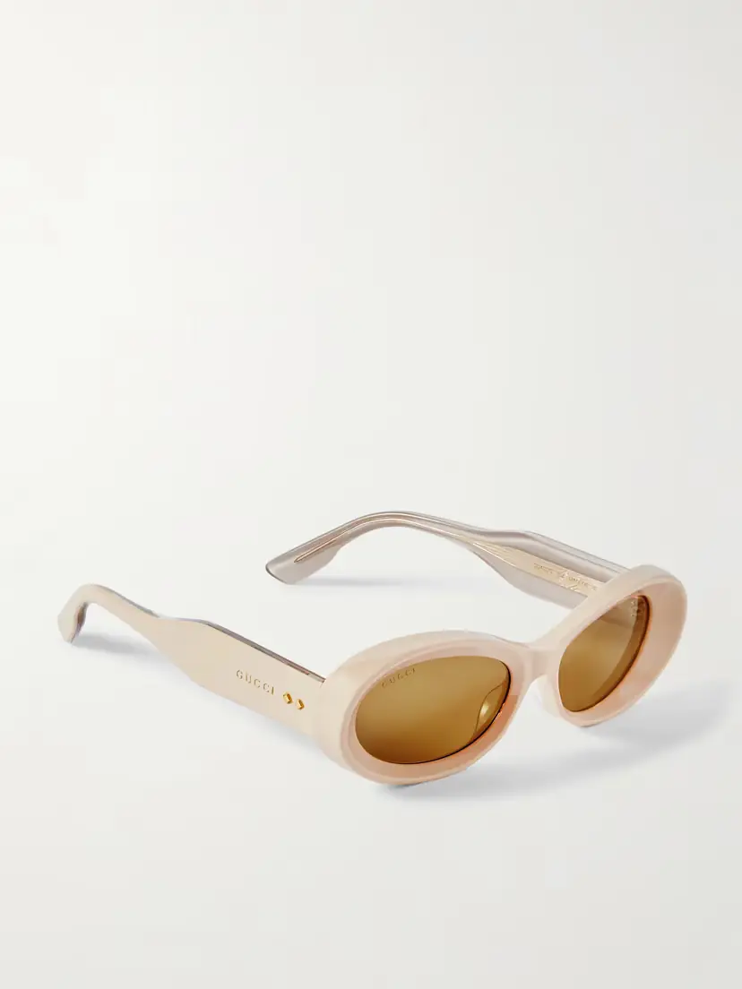Gucci Eyewear Oval-frame Embellished Acetate Sunglasses | Thumbnail 3