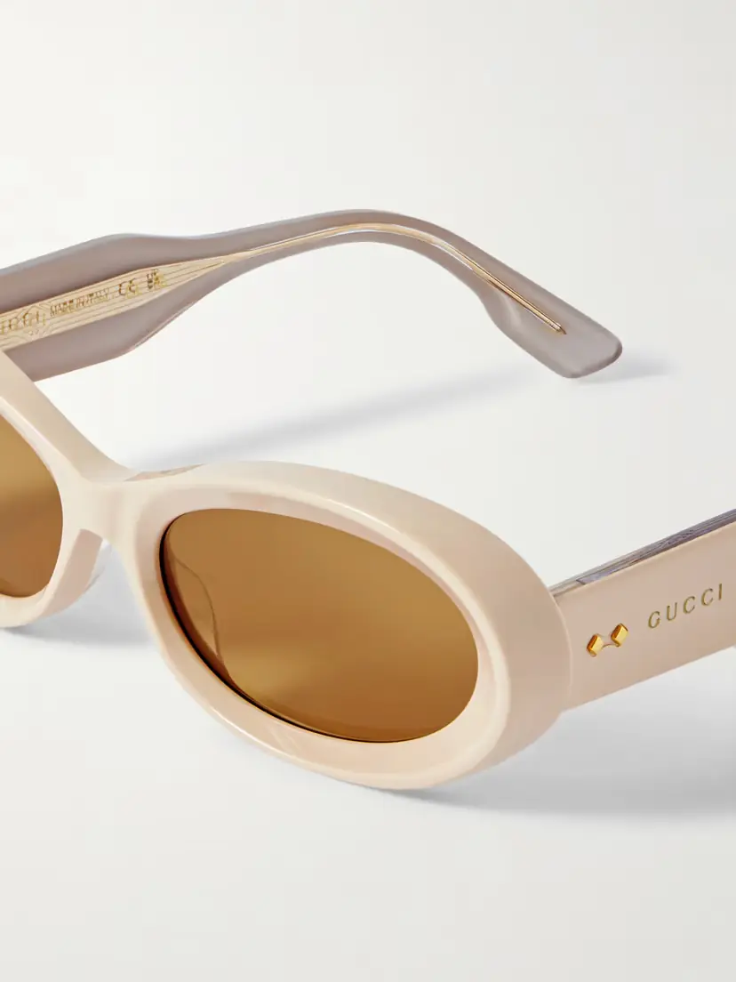 Gucci Eyewear Oval-frame Embellished Acetate Sunglasses | Thumbnail 4