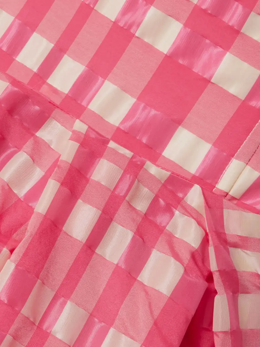Rosie Assoulin Oh Oh Liva Strapless Pleated Checked Organza And Taffeta Maxi Dress - US0 | Thumbnail 4 Rosie Assoulin Oh Oh Liva Strapless Pleated Checked Organza And Taffeta Maxi Dress - US0 | Thumbnail 4